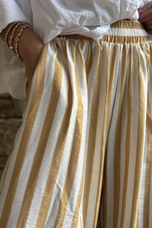 Mallow Stripe Wide Leg Pant Indian Yellow /40=